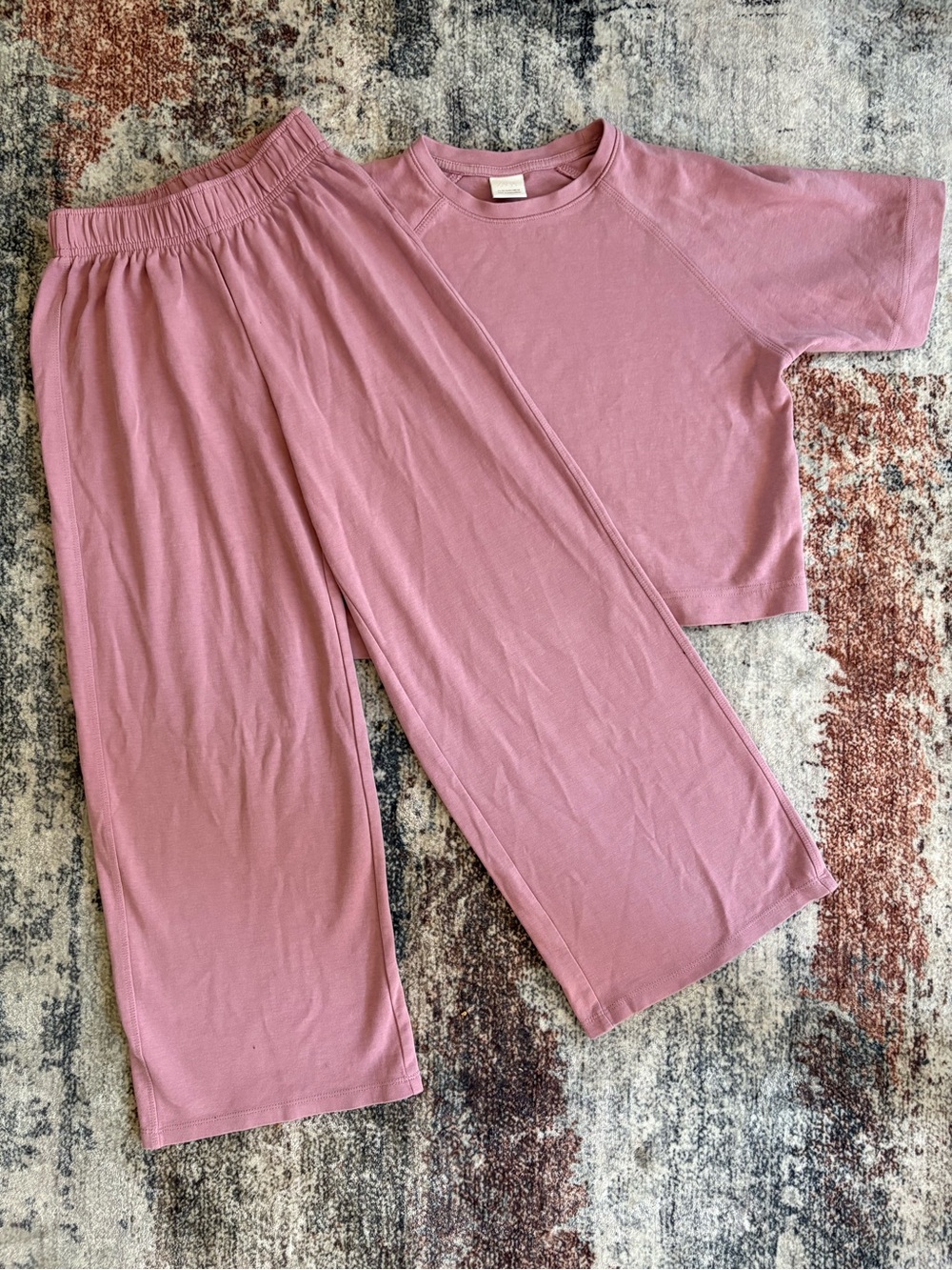 Zara Girls' top and bottoms Dusty Pink - Two-Piece Lounge Set